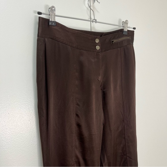 Vintage Express size 6 brown silk cargo pants - Picture 2 of 8